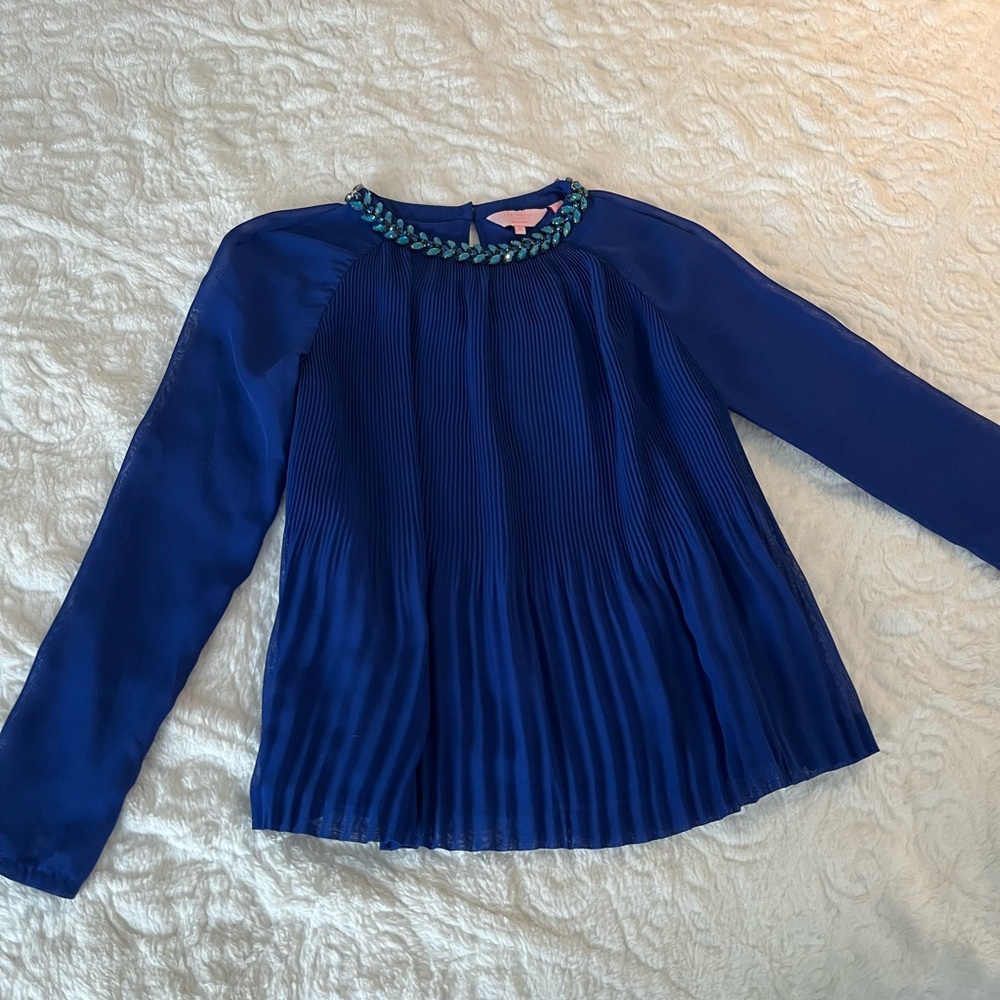 Blue Top with Embellished Neckline TedBaker